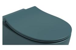 Cидение для унитаза ISVEA D80, 367х440 мм, дюропласт, цвет- изумрудный матовый, с крышкой, Soft Close (микролифт), округлое, стульчак