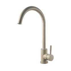 Смеситель для кухни/мойки Esko K45 Beige однорычажный, поворотный, керамический, излива R-образный 241 мм, высота 253 мм, нержавеющая сталь, цвет бежевый K45 Beige