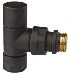 Вентиль FAR запорный, угловой 1/2"нр, гайка М24х19, цвет черный матовый