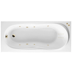 Ванна Excellent Sekwana LINE NANO, 170х75 см, акриловая, цвет- белый/золото, (с гидромассажем), с каркасом, прямоугольная, правосторонняя/левосторонняя, правая/левая, универсальная, приставная/встраиваемая