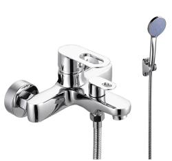 Смеситель для ванны/душа VIEIR, настенный, однорычажный, неповоротный, керамический, длина излива 161 мм, латунь, цвет хром