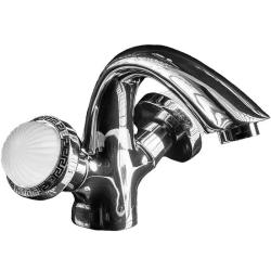 Смеситель для раковины/умывальника Boheme Satine, двухвентильный, неповоротный, керамический, длина излива 116 мм, латунь, цвет хром