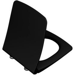 Cидение для унитаза Vitra Metropole, 365х40х440 мм, дюропласт, с микролифтом, цвет- черный матовый, с крышкой, прямоугольное, стульчак, для унитаза