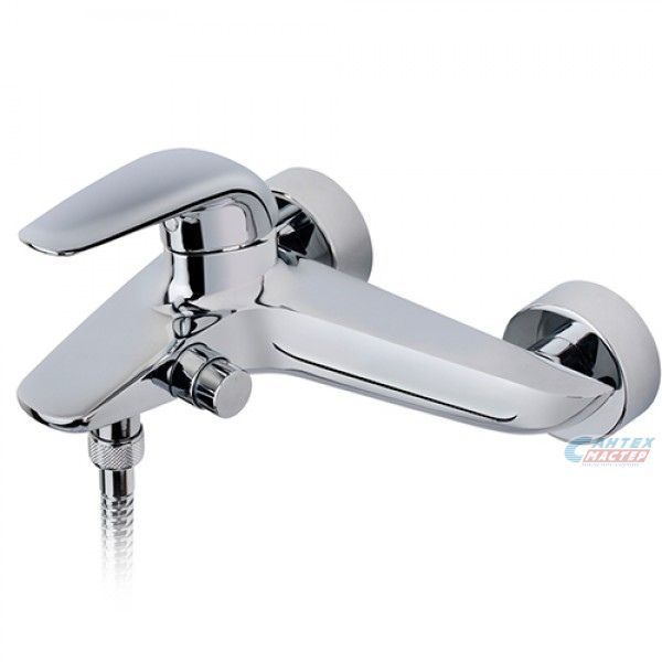 Смеситель для ванны/душа Teka Itaca однорычажный, керамический, настенный, излив фиксированный, латунь, цвет хром, короткий, универсальный, горизонтальный, рычажный, кран, комплект, сантехника, размер, характеристики, высота, расстояние (Тэка)