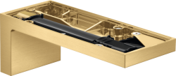 Излив для ванны Axor MyEdition, без панели, без переключателя на душ, настенный, неповоротный, латунь, цвет: шлифованное золото, прямоугольный, длина излива 17,6 см, встраиваемый/встроенный, для смесителя/ванны/ванной/душевой, без смесителя