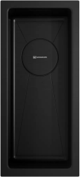 Мойка кухонная Omoikiri Taki 20-U/IF-GB, 44х20 см, врезная, из нержавеющей стали, прямоугольная, цвет графит, без отверстия под смеситель, без крыла, слив-перелив, врезная под столещницу, для кухни