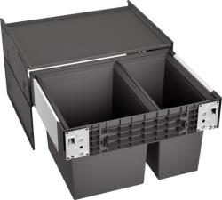 Система сортировки отходов BLANCO SELECT II 60/2 45х46,2х36,1 прямоугольная, пластик, два контейнера, цвет серый, в кухонную тумбу, выдвижная