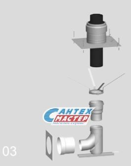 Комплект дымоходов Wolf DN80 для монтажа в шахте каскада, коаксиальный газовых котлов отопления (Вольф)