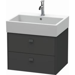 Тумба/шкафчик для консоли/столешницы Duravit Brioso под раковину 52х48х44,2 см, подвесная, ДСП, цвет: графит матовый, 2 выдвижных ящика, прямоугольная
