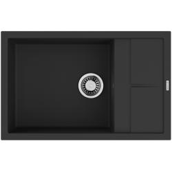 Мойка кухонная Omoikiri Sumi 78A-LB-GB, 50х78 см, врезная, из керамики (Artceramic), прямоугольная, цвет графит, без отверстия под смеситель, с крылом, оборачиваемая, слив-перелив, врезная в столещницу, для кухни
