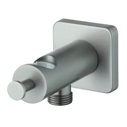 Шланговое подключение Lemark, цвет графит, с держателем душевой лейки, резьбовое соединение, настенное, для душа/ванной