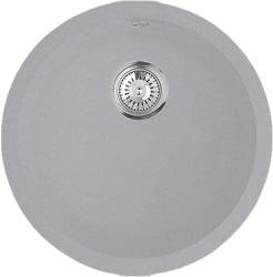 Мойка кухонная Longran Ultra, 46х46х20 см, врезная, искусственный гранит, круглая, цвет крома, без отверстия под смеситель, без крыла, слив-перелив, врезная в столещницу, для кухни