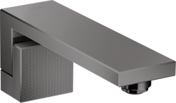 Излив для ванны Axor Edge, с алмазной огранкой, без переключателя на душ, настенный, неповоротный, латунь, цвет: полированный черный хром, квадратный, длина излива 19 см, встраиваемый/встроенный, для смесителя/ванны/ванной/душевой, без смесителя