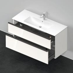 Тумба под раковину Duravit D-Neo, 121х46,2х62,5 см, подвесная, 2 выдвижных ящика, ДСП, цвет: белый глянец, шкафчик навесной, прямоугольная, правая/левая, в ванную комнату