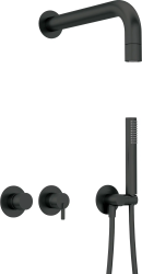 Смеситель для ванны/душа Deante Silia однорычажный, встраиваемый, керамический, неповоротный, длина излива 382 мм, латунь, цвет черный