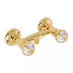 Смеситель для душа Migliore Prestige Crystal, настенный, двухвентильный, без излива, керамический, латунь, цвет золото