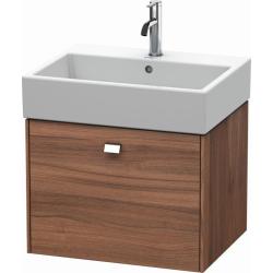 Тумба/шкафчик для консоли/столешницы Duravit Brioso под раковину 52х55х44,2 см, подвесная, ДСП, цвет: орех матовый/хром, 1 выдвижной ящик, прямоугольная