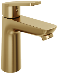 Смеситель для раковины/умывальника Abelsberg Lineara однорычажный, неповоротный/фиксированный, излив длина 88 мм высота 104 мм латунь, цвет королевское золото