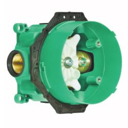Скрытая часть с запорным клапаном Hansgrohe iBox universal, для смесителей/для термостатов 15,4х15,4х8 см, цвет зеленый, круглый, латунь/пластик, внутренний/скрытый монтаж