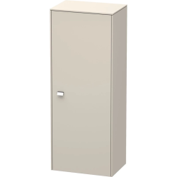 Пенал Duravit Brioso R, 52x36x133 см, подвесной, (правый), с дверцей, с полкой, со стеклянными полками, цвет: серо-коричневый/хром, в ванную комнату