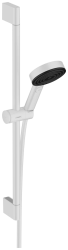 Душевой набор 650 Hansgrohe Pulsify Select S 105 3jet Relaxation, комплект: ручной душ/ползунок/душевая штанга/шланг для душа, пластик, цвет матовый белый, наружного монтажа