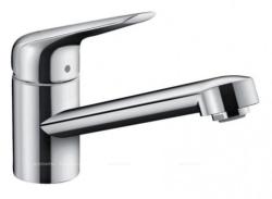 Смеситель для кухни/мойки Hansgrohe Focus M42, 100 CoolStart, EcoSmart, 1jet, однорычажный, керамический, с поворотным изливом, длина 18,9 см, латунь, цвет хром
