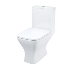 Унитаз компакт IDDIS Torr, БЕЛЫЙ, горизонтальный (прямой) выпуск, прямоугольный, напольный, с быстросьемным сиденьем микролифт, безободковый, с крышкой (сиденье) 