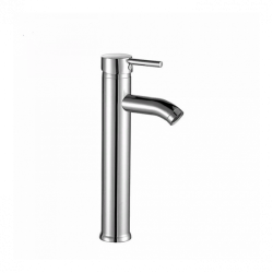 Смеситель для раковины/умывальника Accoona, однорычажный, неповоротный, керамический, высокий, длина излива 132 мм, нержавеющая сталь, цвет черный