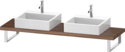 Столешница Duravit Brioso, для консоли, консольное полотно, 80х48 см, ДСП, прямоугольная, цвет: орех матовый, для двух раковин/умывальников/рукомойников, 2 выреза под раковину, установка по краям