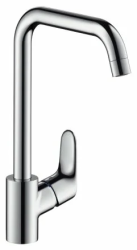 Смеситель для кухни/мойки Hansgrohe Focus M41, 260 1jet, однорычажный, керамический, с поворотным Г-образным изливом, длина 20,4 см, латунь, цвет хром, кухонный, хромированный, для водонагревателей открытого типа