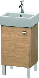 Тумба под раковину Duravit Brioso, 43,4х33,9х57 см, напольная, цвет: дуб европейский/хром, 1 распашная дверца/одностворчатая, стеклянная полка, ДСП, прямоугольная, левая, в ванную комнату
