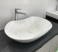Раковина-чаша для ванной CeramaLux MNC 503H012 66,5х12х41 накладная, овальная, керамическая/фарфоровая, цвет серый, без отверстия под смеситель, без слива-перелива