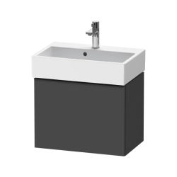 Тумба под раковину Duravit D-Neo, 58,4х37,2х44 см, подвесная, 1 выдвижной ящик, ДСП, цвет: графит матовый, шкафчик навесной, прямоугольная, правая/левая, в ванную комнату