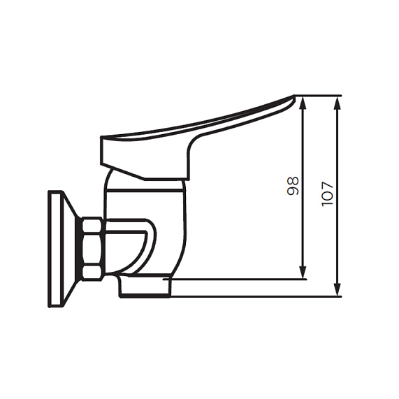 Смеситель для душа Dorff Norma однорычажный, цвет хром, латунь, без излива/лейки/шланга