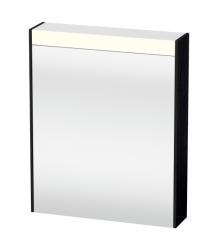 Зеркальный шкаф Duravit Brioso, 62х76х14,8 см, подвесной, цвет: сосна серебристая, зеркало с подсветкой LED/ЛЭД, выключатель/розетка, с 1 распашной дверцей/одностворчатый, 2 стеклянные полки, прямоугольный, левый