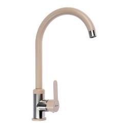 Смеситель для кухни/мойки Accoona, однорычажный, поворотный, керамический, длина излива 202 мм, цинк, цвет бежевый