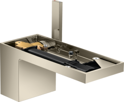 Смеситель для раковины/умывальника Axor MyEdition 70, без панели, однорычажный, фиксированный излив, длина излива 15,1 см, керамический, латунь, цвет полированный никель, со сливным клапаном Push-Open