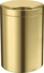 Ведро/корзина для мусора Axor Universal Circular Accessories с крышкой, 5 л, напольное, металлическое/пластиковое, форма круглая, для туалета/ванной/кухни, цвет шлифованная медь, со съемной вставкой