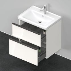 Тумба под раковину Duravit Brioso, 58,4х38,9х44,2 см, подвесная, 2 выдвижных ящика, ДСП, цвет: белый глянец, шкафчик навесной, механизм доводчика, прямоугольная, правая/левая, в ванную комнату