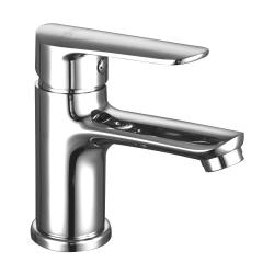 Смеситель для раковины/умывальника Rossinka, однорычажный, неповоротный, керамический, длина излива 101 мм, латунь, цвет хром