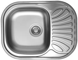Мойка Ukinox Галант, 62х48 см, врезная, стальная, прямоугольная, цвет нержавеющая сталь с декором, с отверстием под смеситель, слив-перелив, с крылом, левая/левосторонняя, для кухни