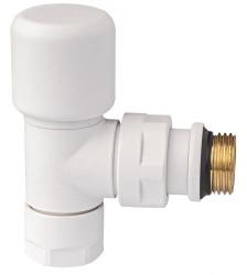 Вентиль FAR термостатический угловой 1/2"нр, гайка М24х19, цвет белый матовый