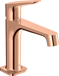 Смеситель для раковины/умывальника Axor Citterio M 100, однорычажный, фиксированный излив, длина излива 12,8 см, керамический, латунь, цвет полированное красное золото, с незапираемым сливным набором