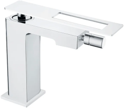 Смеситель для биде Boheme Q, однорычажный, неповоротный, керамический, длина излива 131 мм, латунь, цвет хром