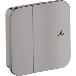 Вентиль Axor One запорный, скрытого монтажа, настенный, квадратный, латунь, цвет: полированный черный хром, керамический, встраеваемый/встроенный, для ванны/душа