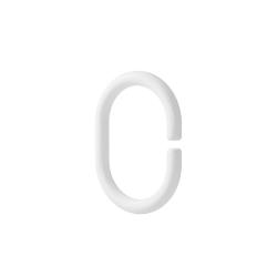 Набор колец IDDIS Optima Home White для шторы в ванную комнату, С-образные, цвет белый, полипропилен RID011P