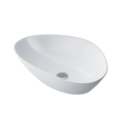 Раковина накладная 60 AM.PM Func 570х385х140 мм фарфоровая, ассиметричная, цвет белый, без отверстия под смеситель, без слив-перелива