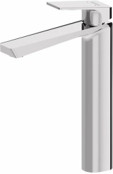 Смеситель для раковины/умывальника Damixa Merkur высокий, однорычажный, неповоротный, керамический, длина излива 169 мм, латунь, цвет хром