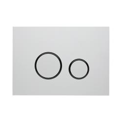 Кнопка смыва KK-POL Aquafiori Sfera прямоугольная, цвет белый/хром матовый, нержавеющая сталь, клавиша управления для сливного бачка, инсталляции унитаза, двойная, механическая, панель, универсальная, размер 245х175х14 мм