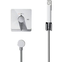 Гигиенический душ ROSE со смесителем/лейкой, термостатический, для унитаза/биде, однорычажный, скрытого монтажа/встраиваемый, настенный, керамический, латунь, цвет хром